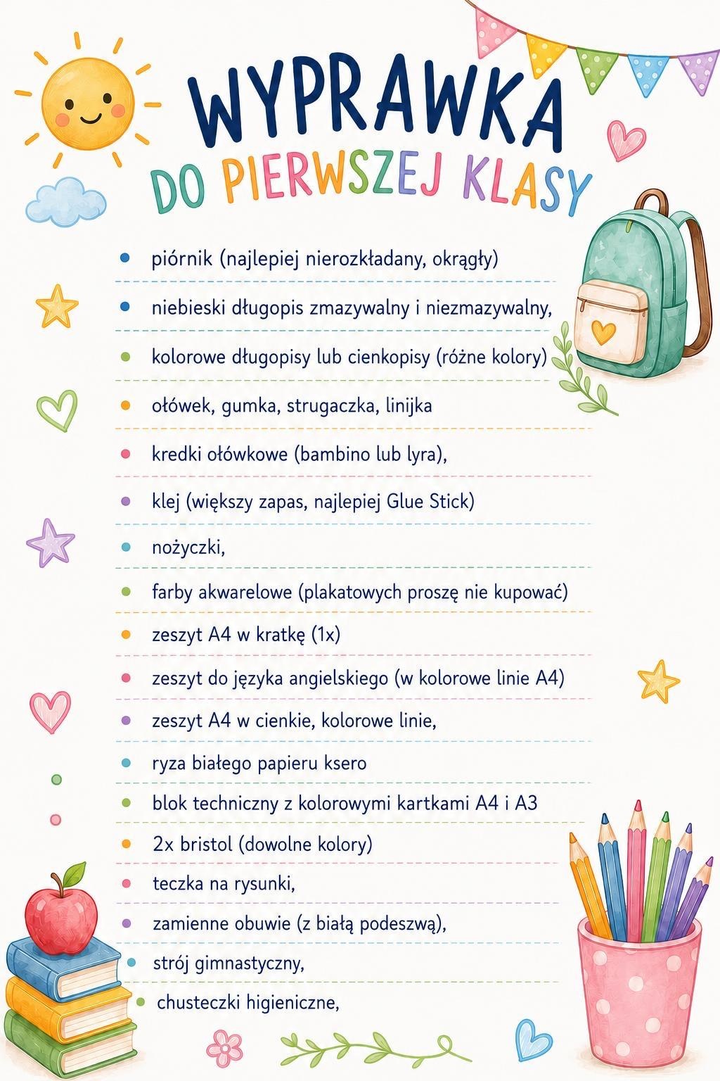 WYPRAWKA DO PIERWSZEJ KLASY - Obrazek 1