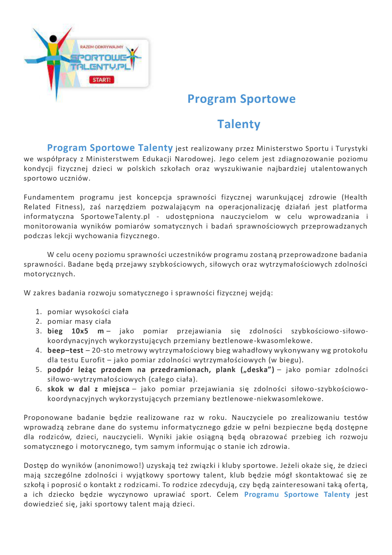 Program Sportowe Talenty - Obrazek 1