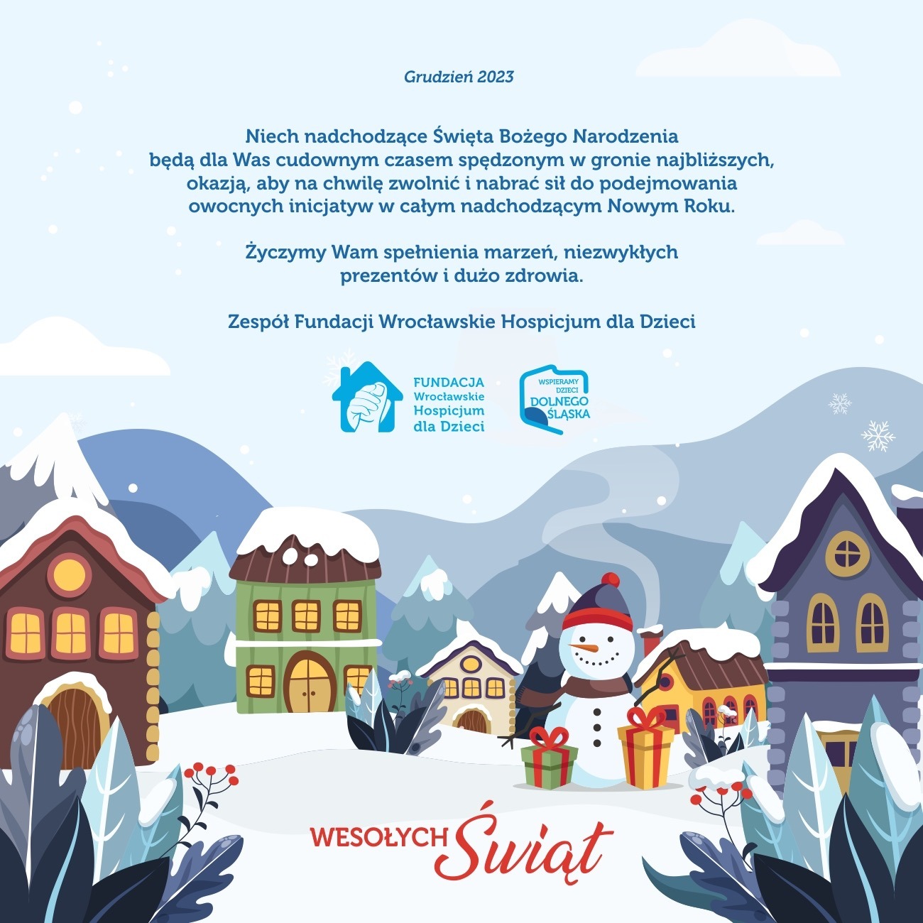 Zespół Fundacji Wrocławskie Hospicjum dla Dzieci - pięknie Dziękujemy życząc Magicznych Świąt - Obrazek 1