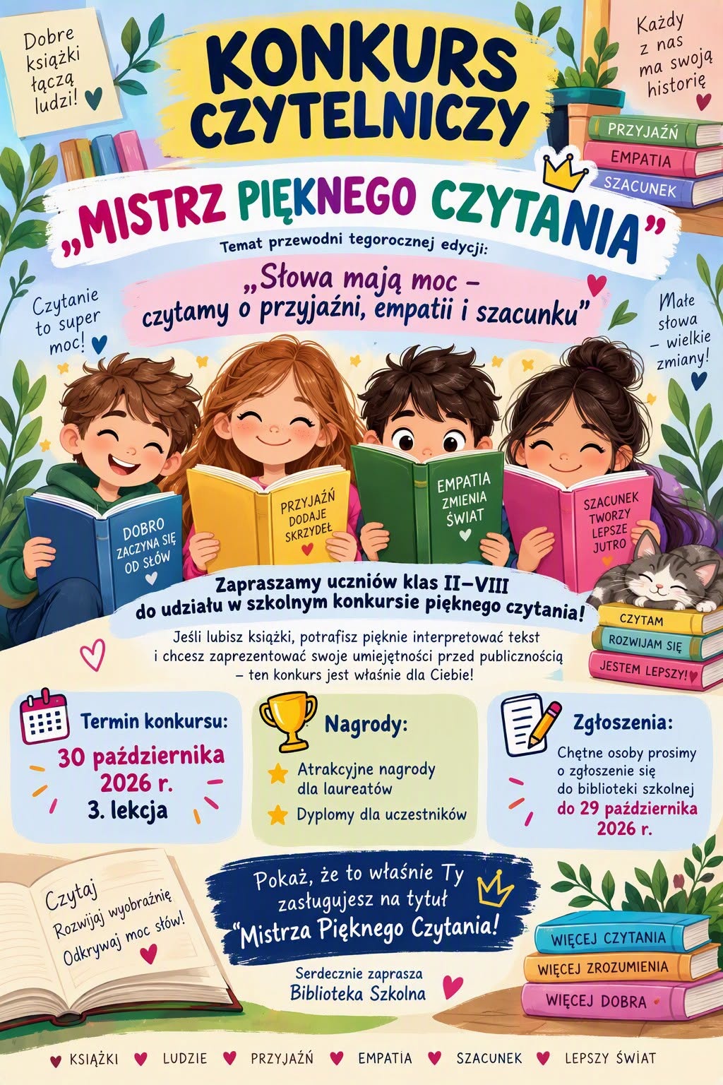 📚🎙️ KONKURS CZYTELNICZY 🎙️📚 „MISTRZ PIĘKNEGO CZYTANIA” - Pokaż obrazek 1