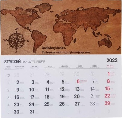 Reprodukcja strony kalendarza ściennego jako link graficzny do Kalendarza roku szkolnego 2023/2024.