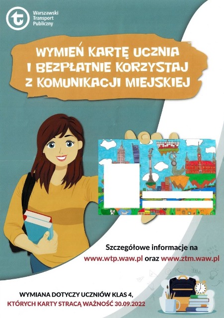 Wymiana Kart Ucznia ZTM od maja do września 2022 r. - Obrazek 1