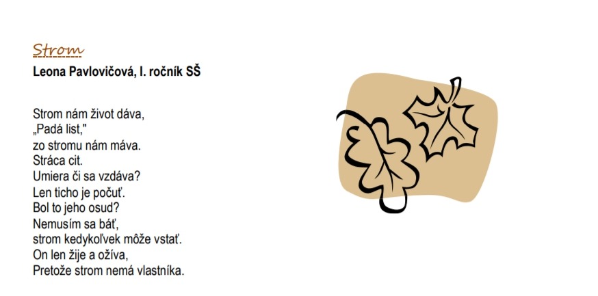 Báseň Strom v časopise Slovenčinári - Obrázok 1