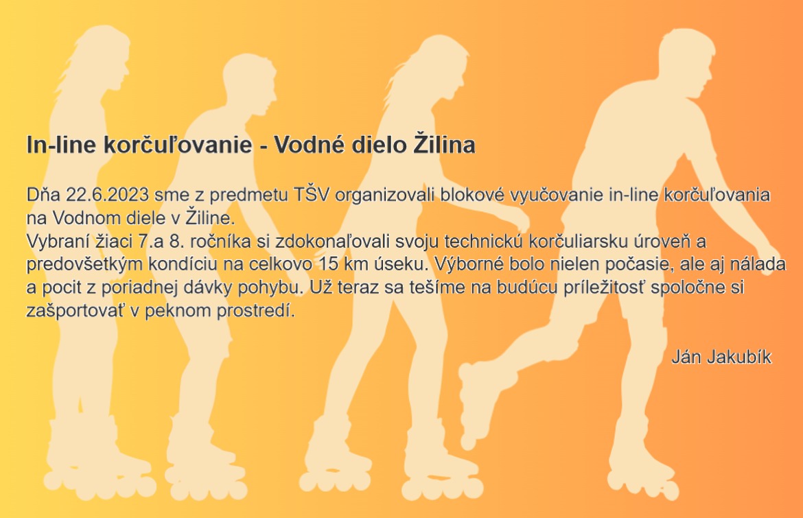 In - line korčuľovanie na Vodnom diele Žilina - Obrázok 1