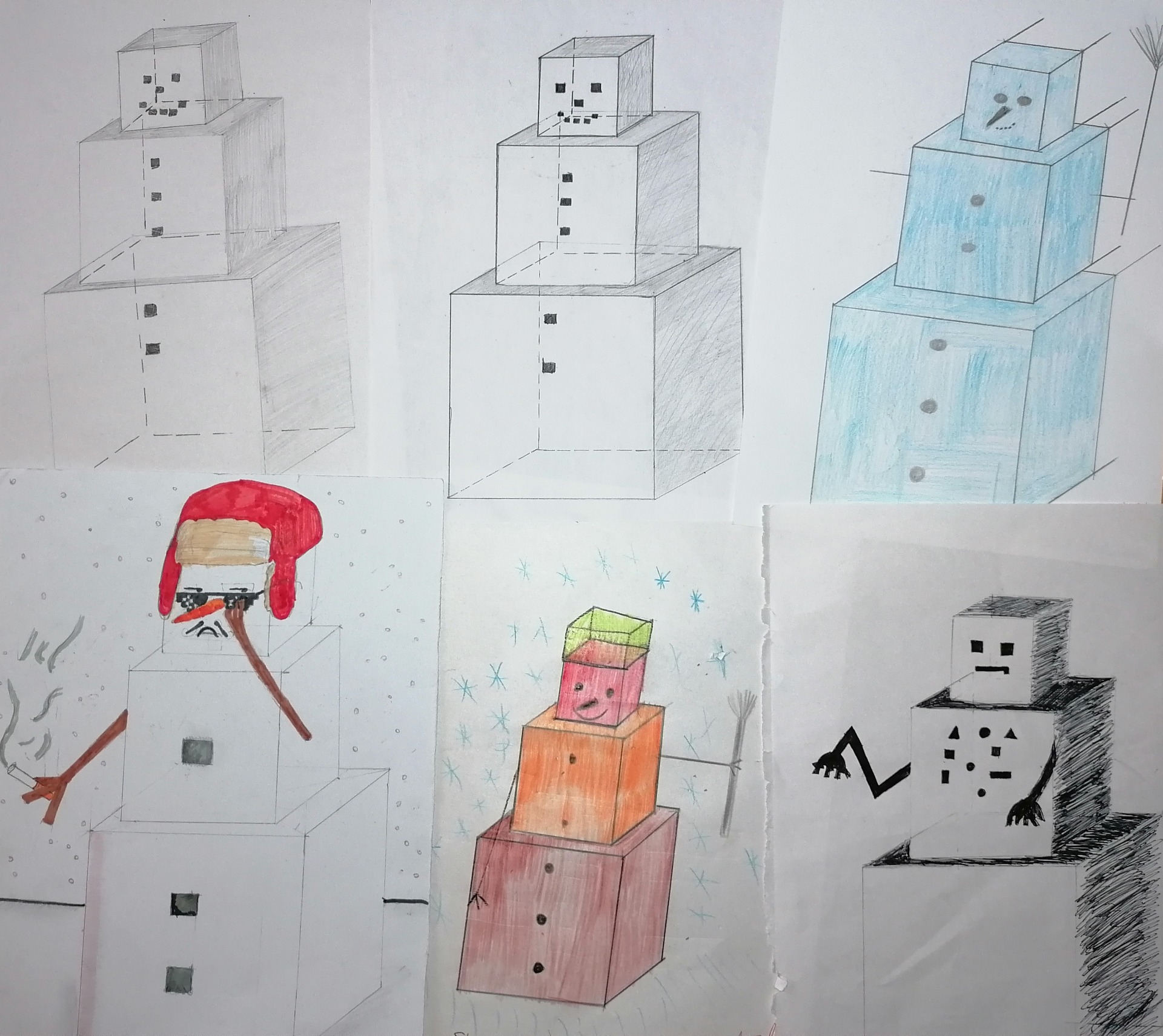 Snehuliak a robot z kociek - Obrázok 1