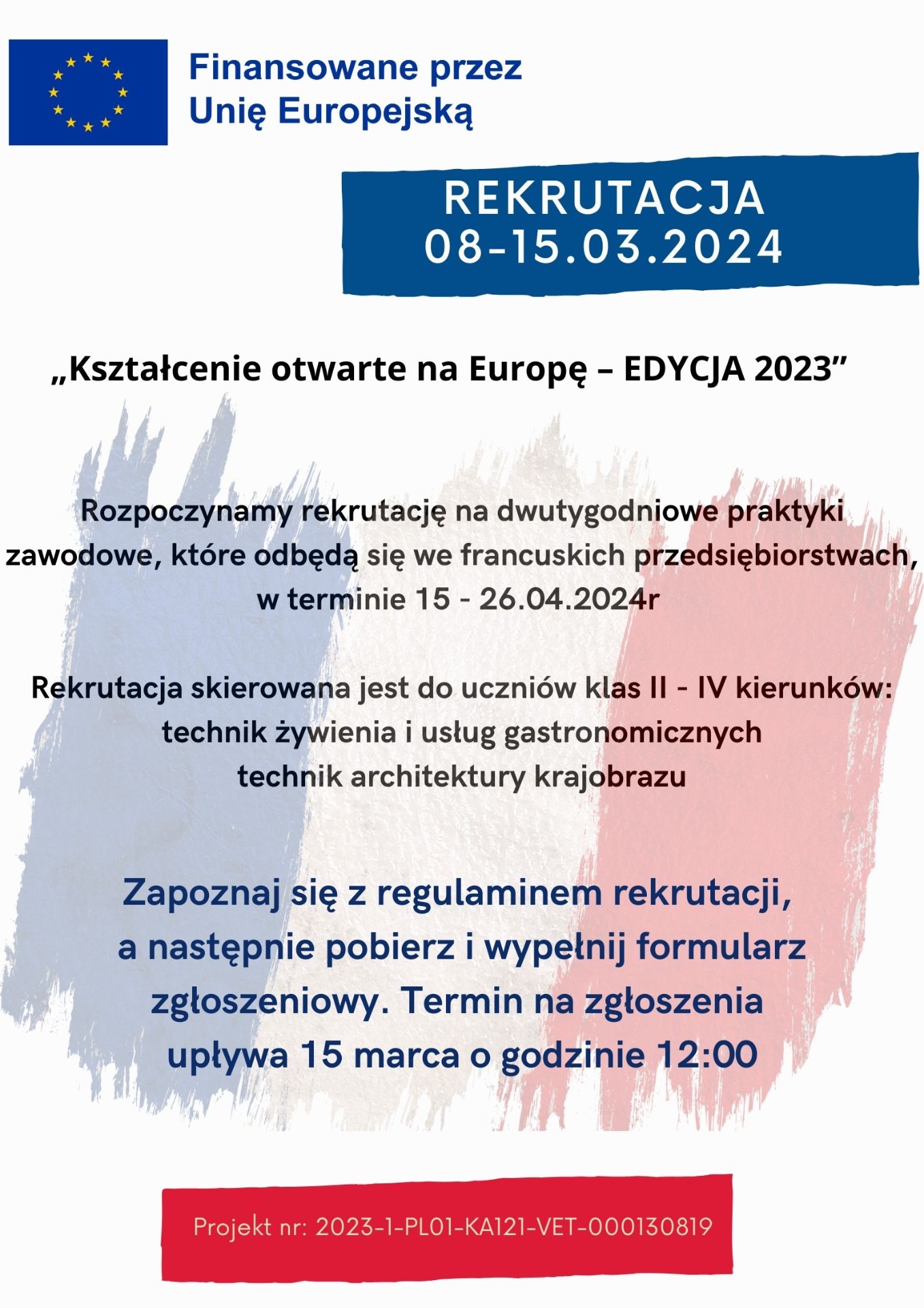 Rusza rekrutacja do projektu "Kształcenie otwarte na Europę - EDYCJA 2023" - Obrazek 1