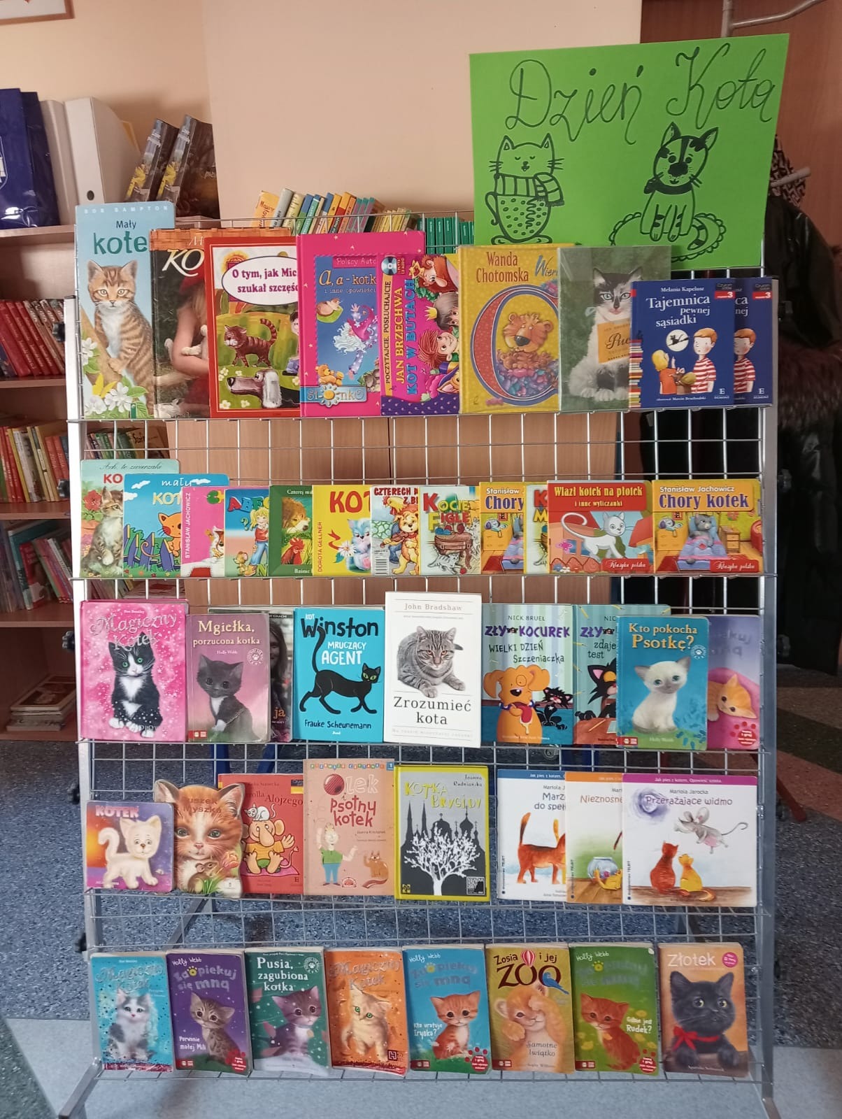 Wystawa książek o kotach