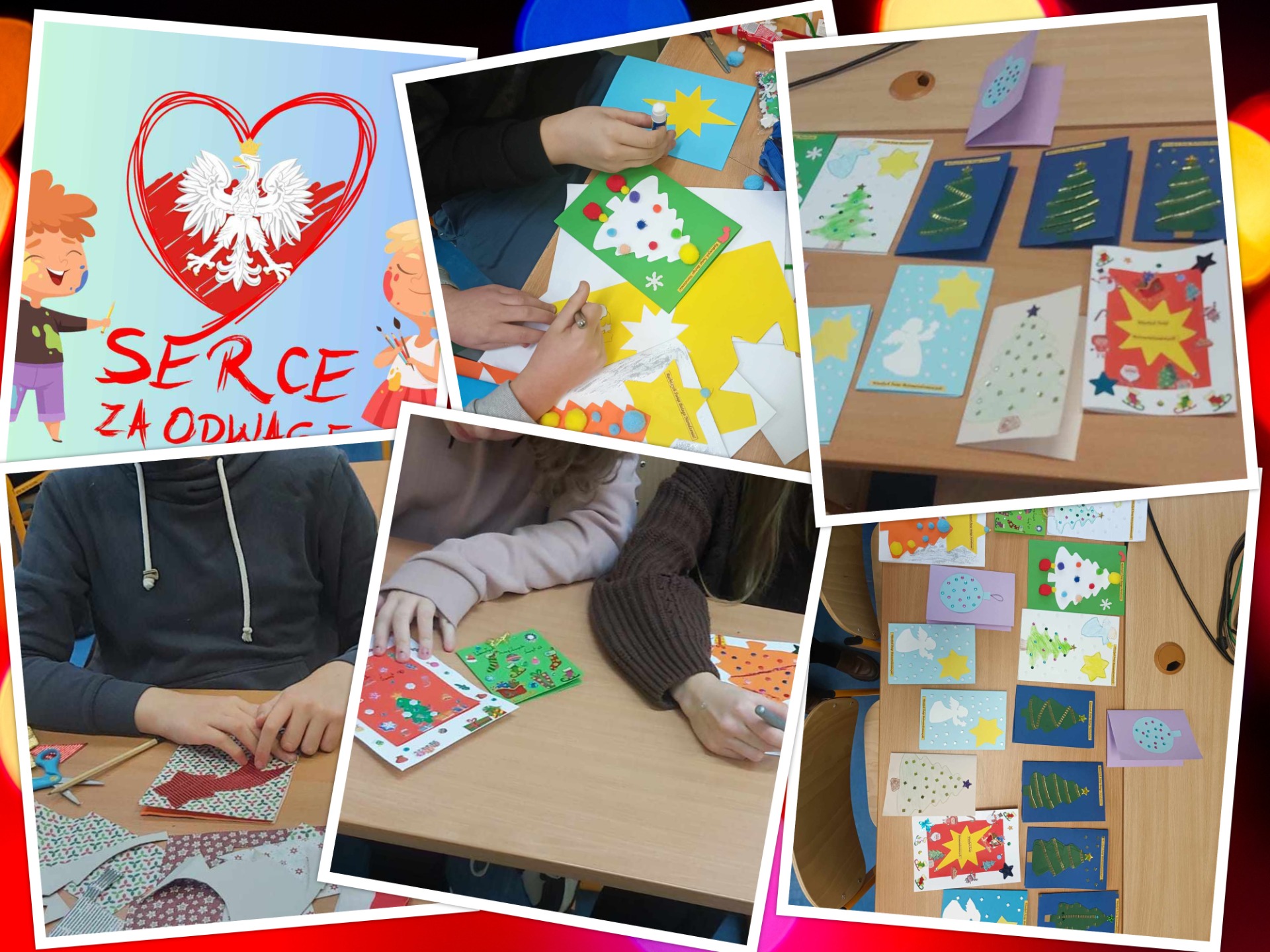 Wzięliśmy udział w akcji „Serce za Odwagę”!  Świąteczne kartki od naszych uczniów trafią do kombatantów - Obrazek 3