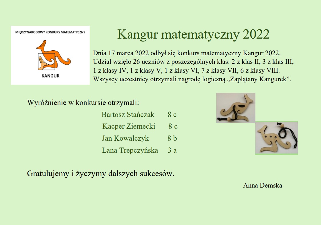 Podsumowanie konkursu "Kangur Matematyczny 2022" - Obrazek 1